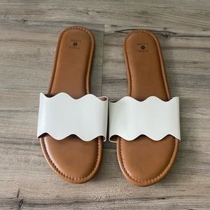 White Shadw and Shore Sandals